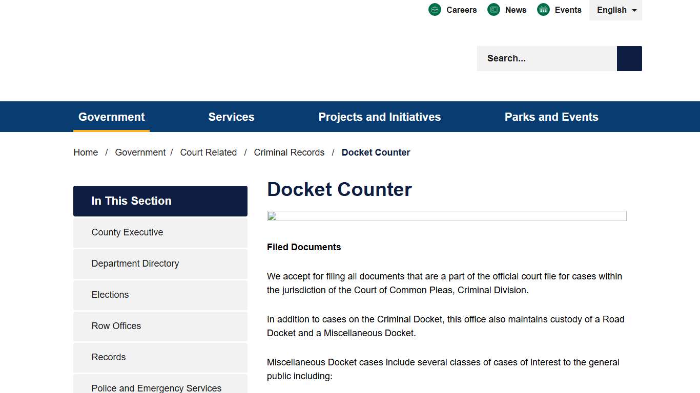 Docket Counter - Allegheny County, PA